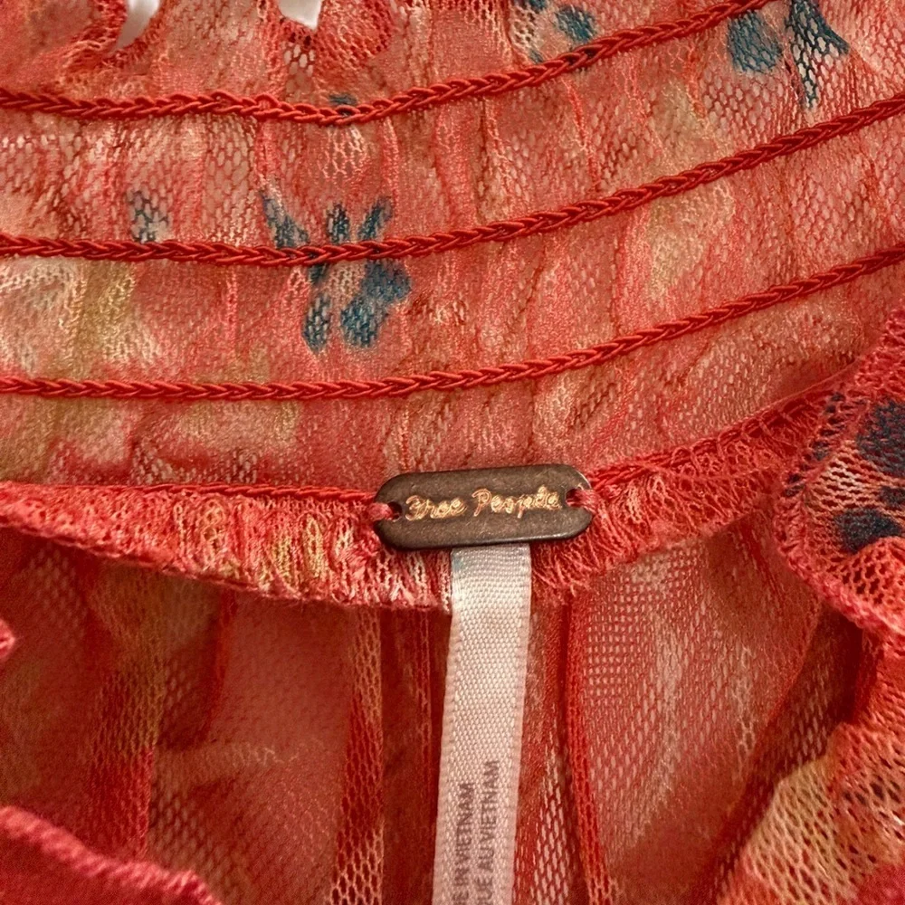 FREE PEOPLE Hello There Top Orange Size Medium